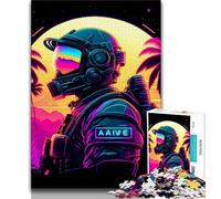 Jigsaw Punk Astronaut 1000 Piece Jigsaw Puzzles for Adults,Toys Educational Games Stress Relieving Unique Home Decor And Gifts (38x26cm)