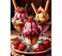Jigsaw Puzzle 100 piece,Delicious Fruit Ice Cream Puzzles for Adults,Educational Game Challenge Toy 100 Pieces DIY puzzles Family Decoration puzzle