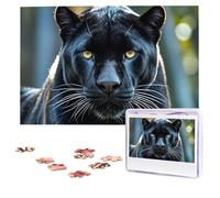 Jigsaw Puzzle 100 Pieces Personalized Wooden Picture from Photos Puzzles Custom Puzzle from Pictures Animal Panther Puzzles for Adults Family Birthday Christmas Valentine's Day Gifts