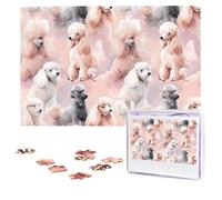 Jigsaw Puzzle 100 Pieces Personalized Wooden Picture from Photos Puzzles Custom Puzzle from Pictures Poodles Dogs Puzzles for Adults Family Birthday Christmas Valentine's Day Gifts