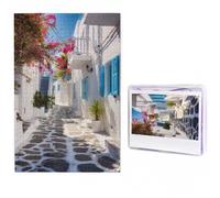 Jigsaw Puzzle 100 Pieces Personalized Wooden Picture from Photos Puzzles Custom Puzzle from Pictures Greece Street Puzzles for Adults Family Birthday Christmas Valentine's Day Gifts