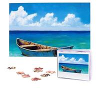 Jigsaw Puzzle 100 Pieces Personalized Wooden Picture from Photos Puzzles Custom Puzzle from Pictures Boat on The Ocean Puzzles for Adults Family Birthday Christmas Valentine's Day Gifts