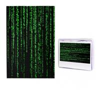 Jigsaw Puzzle 100 Pieces Personalized Wooden Picture from Photos Puzzles Custom Puzzle from Pictures Green Matrix Puzzles for Adults Family Birthday Christmas Valentine's Day Gifts