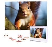 Jigsaw Puzzle 100 Pieces Personalized Wooden Picture from Photos Puzzles Custom Puzzle from Pictures Cute Squirrels Puzzles for Adults Family Birthday Christmas Valentine's Day Gifts