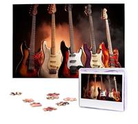Jigsaw Puzzle 100 Pieces Personalized Wooden Picture from Photos Puzzles Custom Puzzle from Pictures Cool Electric Guitar Puzzles for Adults Family Birthday Christmas Valentine's Day Gifts