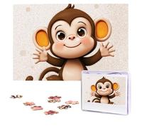 Jigsaw Puzzle 100 Pieces Personalized Wooden Picture from Photos Puzzles Custom Puzzle from Pictures cute monkey Puzzles for Adults Family Birthday Christmas Valentine's Day Gifts