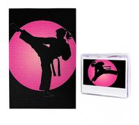 Jigsaw Puzzle 100 Pieces Personalized Wooden Picture from Photos Puzzles Custom Puzzle from Pictures Taekwondo Design Puzzles for Adults Family Birthday Christmas Valentine's Day Gifts