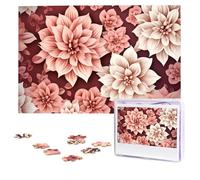 Jigsaw Puzzle 100 Pieces Personalized Wooden Picture from Photos Puzzles Custom Puzzle from Pictures Pink and white flowers Puzzles for Adults Family Birthday Christmas Valentine's Day Gifts