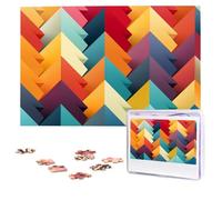 Jigsaw Puzzle 100 Pieces Personalized Wooden Picture from Photos Puzzles Custom Puzzle from Pictures Geometric colorful minimalist Puzzles for Adults Family Birthday Christmas Valentine's Day Gifts