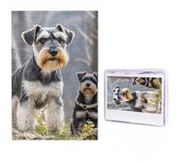 Jigsaw Puzzle 100 Pieces Personalized Wooden Picture from Photos Puzzles Custom Puzzle from Pictures adorable schnauzer Puzzles for Adults Family Birthday Christmas Valentine's Day Gifts