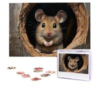 Jigsaw Puzzle 100 Pieces Personalized Wooden Picture from Photos Puzzles Custom Puzzle from Pictures Mouse in the Hole Puzzles for Adults Family Birthday Christmas Valentine's Day Gifts