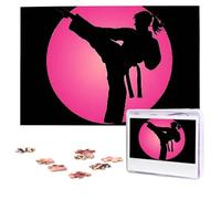 Jigsaw Puzzle 100 Pieces Personalized Wooden Picture from Photos Puzzles Custom Puzzle from Pictures Taekwondo Design Puzzles for Adults Family Birthday Christmas Valentine's Day Gifts
