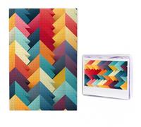 Jigsaw Puzzle 100 Pieces Personalized Wooden Picture from Photos Puzzles Custom Puzzle from Pictures Geometric colorful minimalist Puzzles for Adults Family Birthday Christmas Valentine's Day Gifts