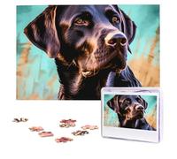 Jigsaw Puzzle 100 Pieces Personalized Wooden Picture from Photos Puzzles Custom Puzzle from Pictures Black Labrador Retriever Puzzles for Adults Family Birthday Christmas Valentine's Day Gifts