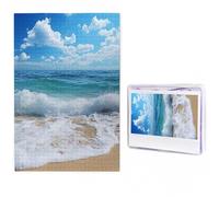 Jigsaw Puzzle 100 Pieces Personalized Wooden Picture from Photos Puzzles Custom Puzzle from Pictures Ocean Beach Theme Puzzles for Adults Family Birthday Christmas Valentine's Day Gifts