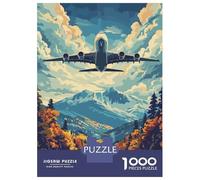 Jigsaw Puzzle 1000 A380 Plane Illustration Jigsaw for Adults Family Game Analysis And Logic Unique Gifts for Birthday And Christmas 38x26cm/1000pcs