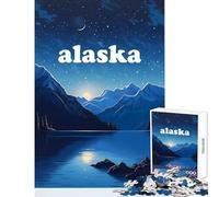 Jigsaw Puzzle 1000 Alaska Glacier Night Jigsaw Puzzles for Teenagers Difficult Hard Educational Challenge Challenging Game Gifts (50x75cm)