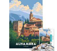 Jigsaw Puzzle 1000 Alhambra Palace Spain Educational Games for Educational Game Challenge Toy Great Gifts And Toys Staycation Kill Time (Size 38x26cm)