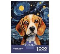 Jigsaw Puzzle 1000 Beagle Starry Night Jigsaw for Adults Family Game Analysis And Logic Unique Gifts for Birthday And Christmas 70x50cm/1000pcs