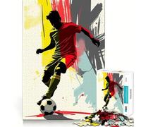 Jigsaw Puzzle 1000 Belgium Soccer Player Silhouette Neat Edge Decor Creative Skill Toy Easy Time Fun Christmas Fun Gift (38x52cm)