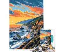 Jigsaw Puzzle 1000 Big Sur California Art Educational Games for Educational Game Challenge Toy Great Gifts And Toys Staycation Kill Time (Size 50x75cm)