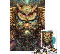 Jigsaw Puzzle 1000 Biomechanical Owl Difficult And Challenge Analysis And Logic Educational Games Suitable for Ages 14 And Up (38x52cm)