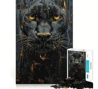 Jigsaw Puzzle 1000 Black Panther Tan Wall Art Exact Cut Play, Logic Skill Play, Relax Time Game, Christmas Home Art (38x26cm)