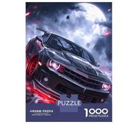 Jigsaw Puzzle 1000 Black Red Neon Supercar Jigsaw for Adults Family Game Analysis And Logic Unique Gifts for Birthday And Christmas 38x26cm/1000pcs