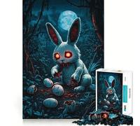 Jigsaw Puzzle 1000 Bloody Easter Bunny Accurate Joint Fun, Smart Brain Activity, Slow Time Fun, Birthday Game Gift (38x52cm)