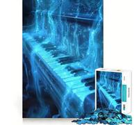 Jigsaw Puzzle 1000 Blue Smoke Cosmic Piano Flawless Fit Art, Smart Play Activity, Downtime Game Fun, Birthday Game Gift (50x75cm)
