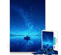Jigsaw Puzzle 1000 Boat Beneath The Night Sky Flawless Fit Art, Smart Play Activity, Downtime Game Fun, Birthday Game Gift (38x52cm)