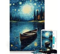 Jigsaw Puzzle 1000 Boat In The Night Exact Cut Play, Logic Skill Play, Relax Time Game, Christmas Home Art (50x75cm)