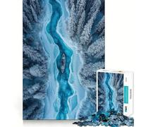 Jigsaw Puzzle 1000 Boat on Frozen River Accurate Joint Fun, Smart Brain Activity, Slow Time Fun, Birthday Game Gift (38x26cm)