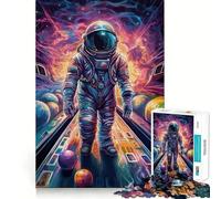 Jigsaw Puzzle 1000 Bowling Astronaut Planets Exact Cut Play, Logic Skill Play, Relax Time Game, Christmas Home Art (38x52cm)