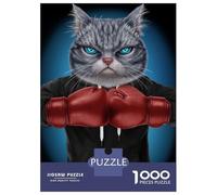 Jigsaw Puzzle 1000 Boxer Grey Cat Jigsaw for Adults Family Game Analysis And Logic Unique Gifts for Birthday And Christmas 38x26cm/1000pcs