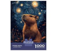 Jigsaw Puzzle 1000 Capybara Starry Night Jigsaw for Adults Family Game Analysis And Logic Unique Gifts for Birthday And Christmas 52x38cm/1000pcs