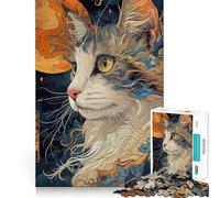 Jigsaw Puzzle 1000 Cat Samurai Warrior Japan Exact Cut Art Logic Thinking Play Calm Play Time Birthday Activity (38x26cm)