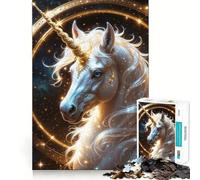Jigsaw Puzzle 1000 Celestial Unicorn Portrait Exact Cut Art Logic Thinking Play Calm Play Time Birthday Activity (38x52cm)