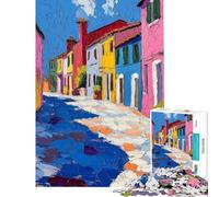Jigsaw Puzzle 1000 Colorful Italian Street Jigsaw Puzzles for Adults For Family Fun Difficult And Challenge Learning Educational Toys (Size 38x52cm)
