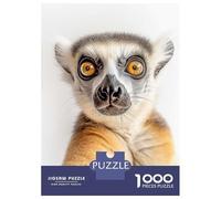 Jigsaw Puzzle 1000 Curious Ring-tailed Lemur Selfie Adult Jigsaw Puzzle Brain Teaser Game Precision Cutting Unique Gifts for Birthday And Christmas 38x26cm/1000pcs