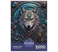 Jigsaw Puzzle 1000 Cybernetic Wolf Portrait Jigsaw for Adults Family Game Analysis And Logic Unique Gifts for Birthday And Christmas 70x50cm/1000pcs