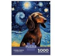 Jigsaw Puzzle 1000 Dachshund Van Gogh Jigsaw for Adults Family Game Analysis And Logic Unique Gifts for Birthday And Christmas 52x38cm/1000pcs