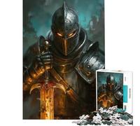 Jigsaw Puzzle 1000 Dark Knight with Bloody Sword Brain Intelligence Challenge Addictive Toys Relaxing Games Perfect Decoration Secret Santa Gifts (Size 38x26cm)