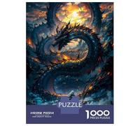 Jigsaw Puzzle 1000 Dragon Mythical Fantasy Adult Jigsaw Puzzle Brain Teaser Game Precision Cutting Unique Gifts for Birthday And Christmas 38x26cm/1000pcs