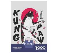 Jigsaw Puzzle 1000 Edo Kungo Fu Black Cat Jigsaw for Adults Family Game Analysis And Logic Unique Gifts for Birthday And Christmas 52x38cm/1000pcs