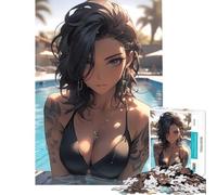 Jigsaw Puzzle 1000 Elegant Bikini Swimmer Educational Game Brain Intelligence Challenge Addictive Toys Secret Santa Gifts Birthday Present (Size 50x75cm)