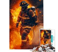 Jigsaw Puzzle 1000 Firefighter in Flames Difficult And Challenge Analysis And Logic Educational Games Suitable for Ages 14 And Up (38x52cm)