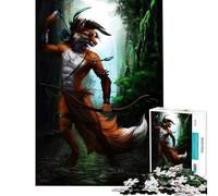 Jigsaw Puzzle 1000 Fox Archer in The Jungle Brain Intelligence Challenge Addictive Toys Relaxing Games Perfect Decoration Secret Santa Gifts (Size 38x26cm)