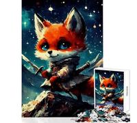 Jigsaw Puzzle 1000 Fox Samurai Japan Jigsaw Puzzles for Teenagers Difficult Hard Educational Challenge Challenging Game Gifts (50x75cm)