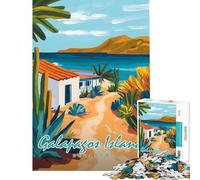 Jigsaw Puzzle 1000 Galapagos Island Travel Poster Difficult And Challenge Analysis And Logic Educational Games Suitable for Ages 14 And Up (50x75cm)